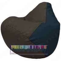 Бескаркасное кресло мешок Груша Г2.3-1615 (чёрный, синий)